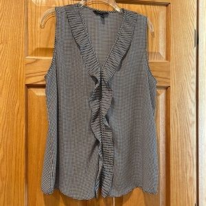 Banana Republic Black and White Gingham Blouse